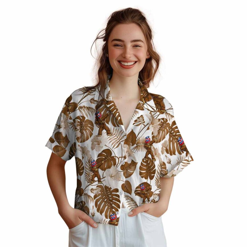 Bigfoot Leaf Pattern Hawaiian Shirt Top rated