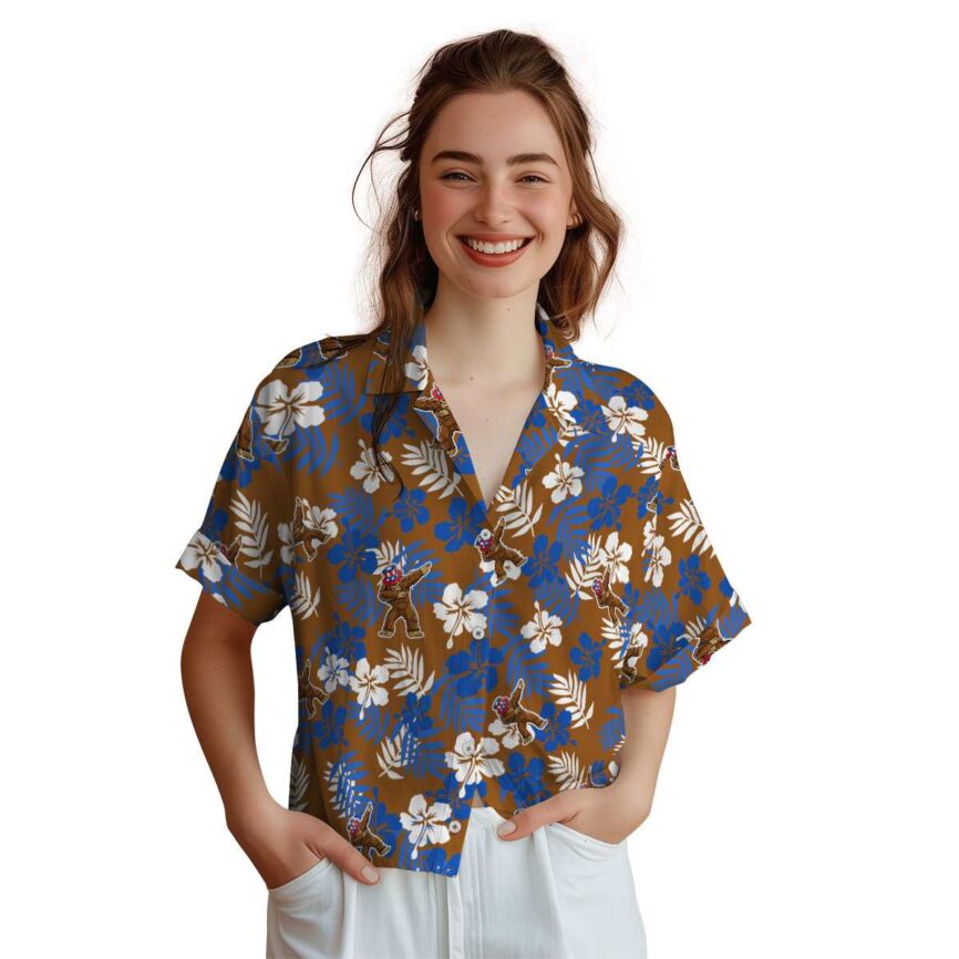 Bigfoot Leafy Hibiscus Hawaiian Shirt Top rated