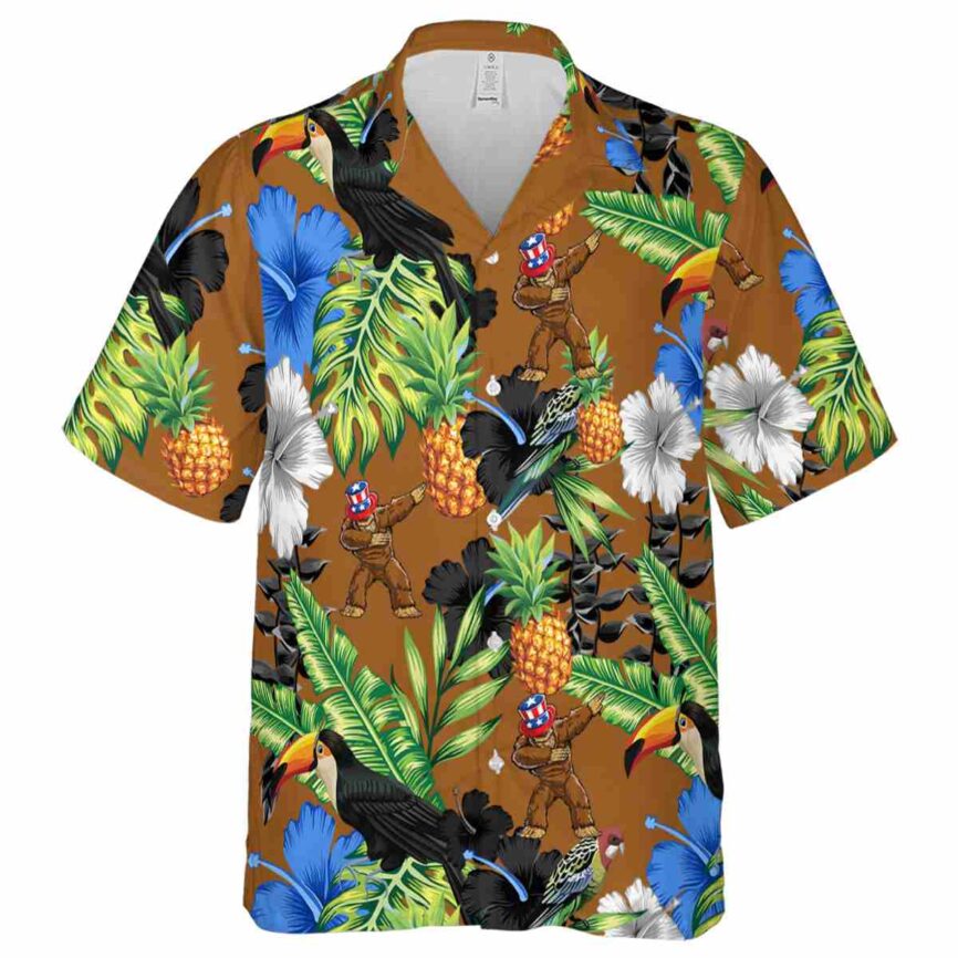 Bigfoot Leafy Toucan Hawaiian Shirt Fashion forward