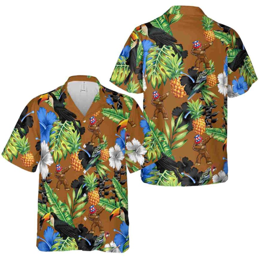 Bigfoot Leafy Toucan Hawaiian Shirt Premium grade