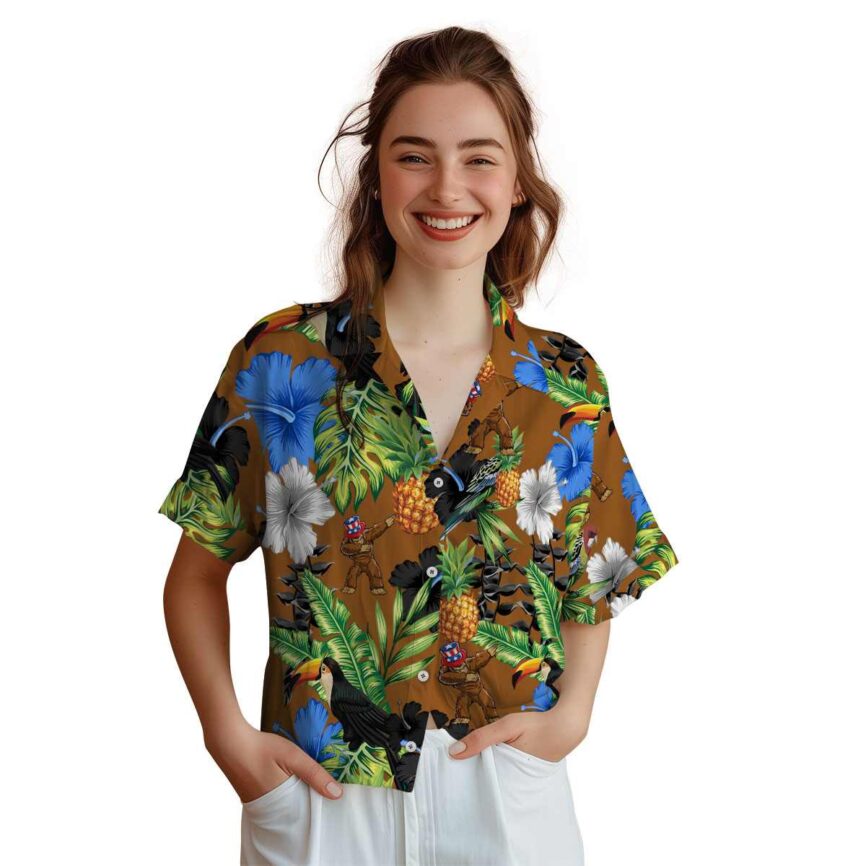 Bigfoot Leafy Toucan Hawaiian Shirt Top rated