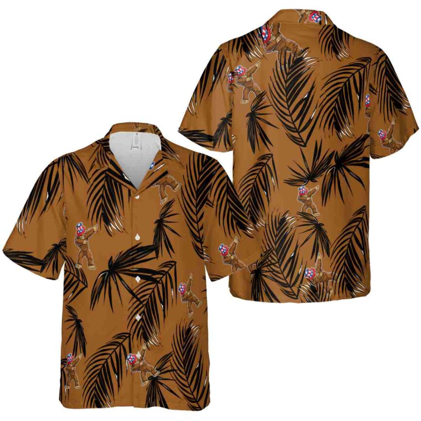 Bigfoot Monochrome Palm Hawaiian Shirt Premium grade