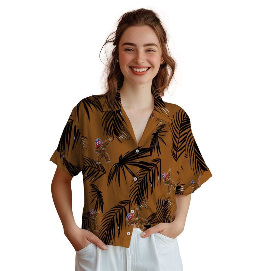 Bigfoot Monochrome Palm Hawaiian Shirt Top rated