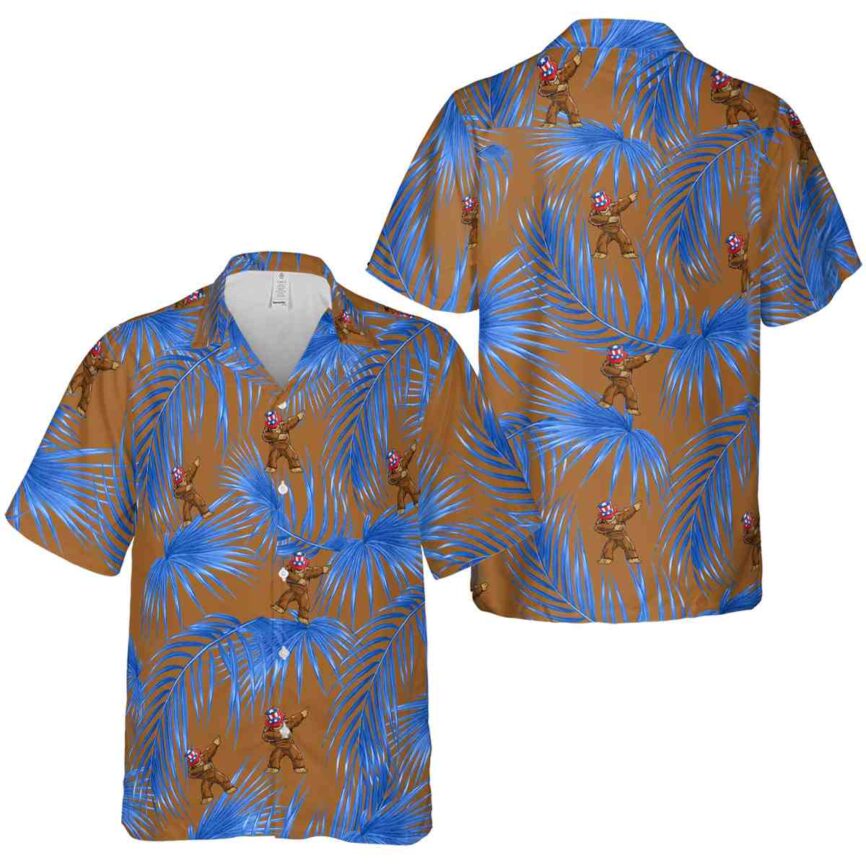 Bigfoot Palm Frond Hawaiian Shirt Premium grade