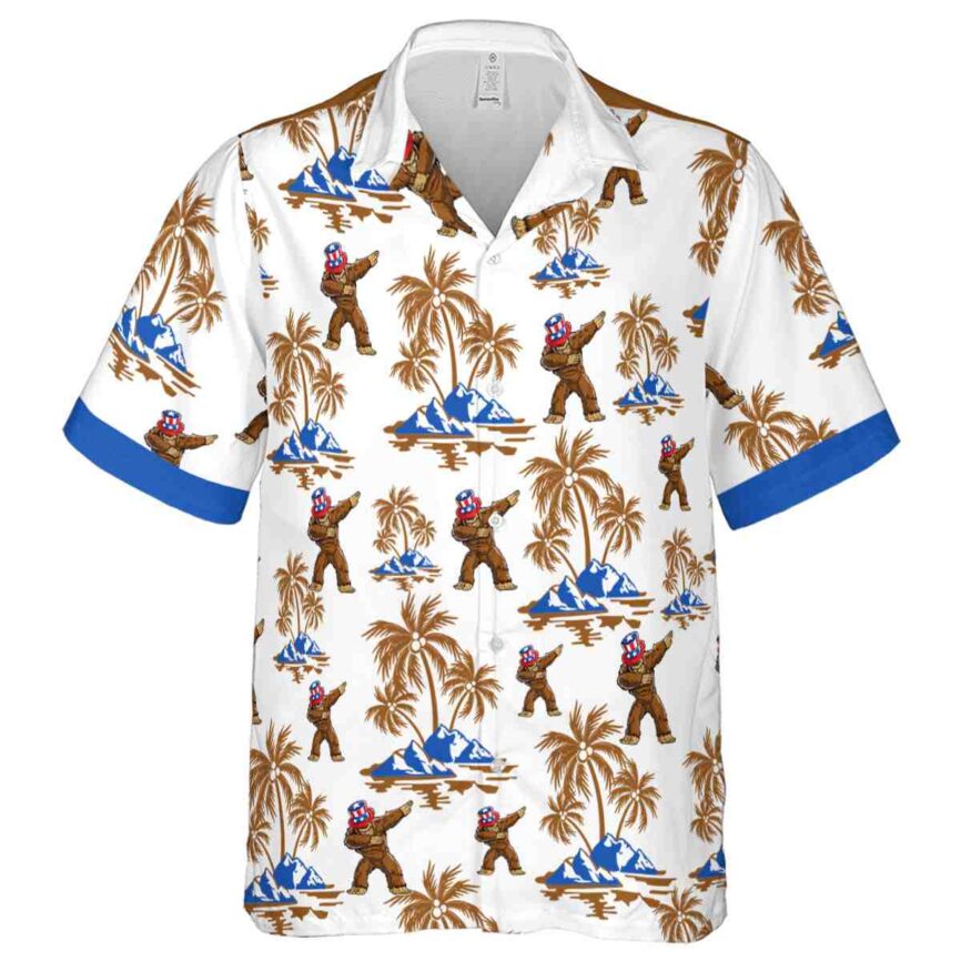 Bigfoot Palm Island Graphic Hawaiian Shirt Fashion forward