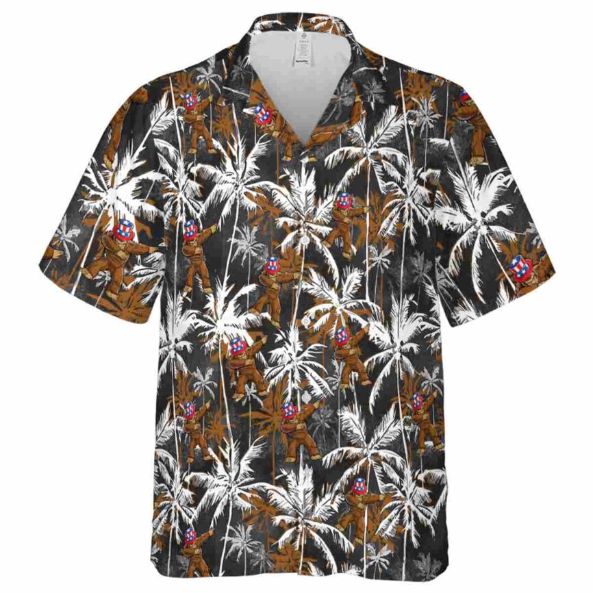 Bigfoot Palm Themed Hawaiian Shirt Fashion forward