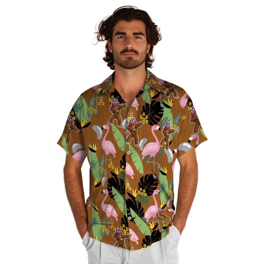 Bigfoot Pink Flamingo Hawaiian Shirt New Arrival