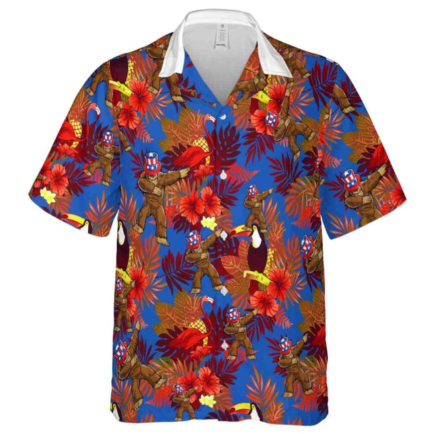 Bigfoot Tropical Bird Hawaiian Shirt Fashion forward