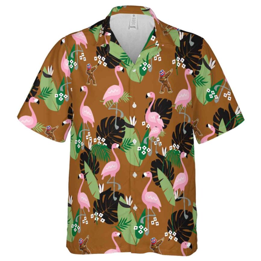 Bigfoot Tropical Flamingo Hawaiian Shirt Fashion forward