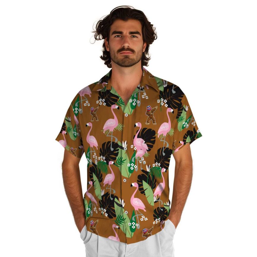 Bigfoot Tropical Flamingo Hawaiian Shirt New Arrival