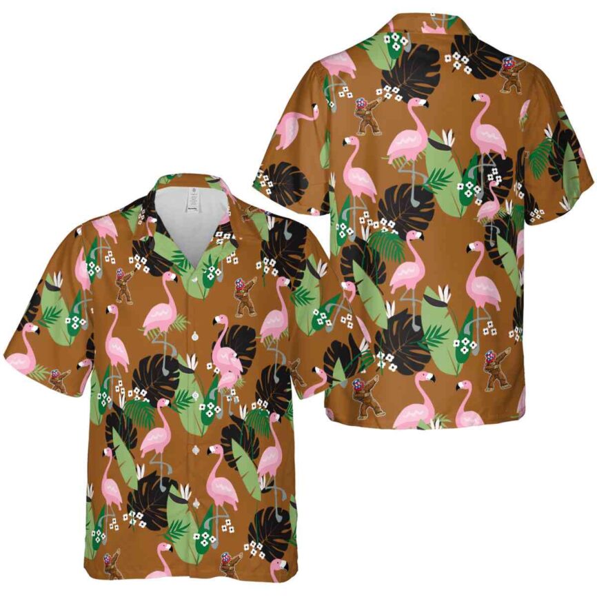 Bigfoot Tropical Flamingo Hawaiian Shirt Premium grade