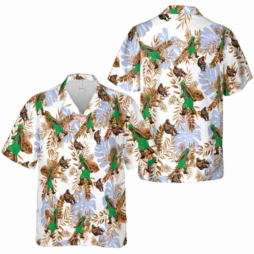 Bigfoot Tropical Fronds Hawaiian Shirt Premium grade