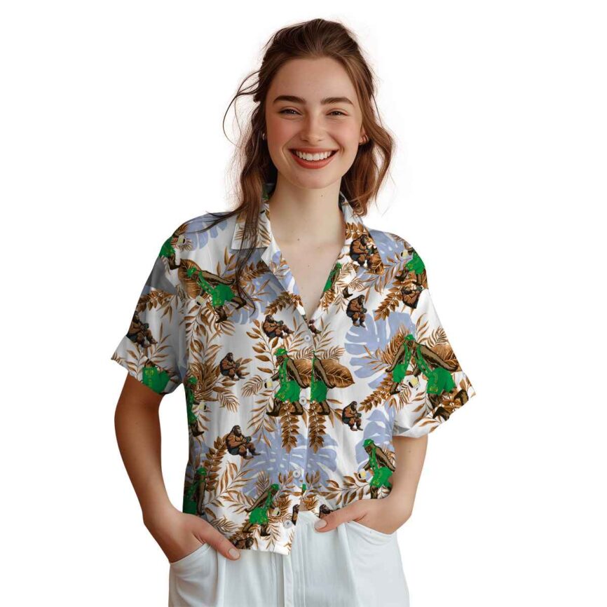 Bigfoot Tropical Fronds Hawaiian Shirt Top rated