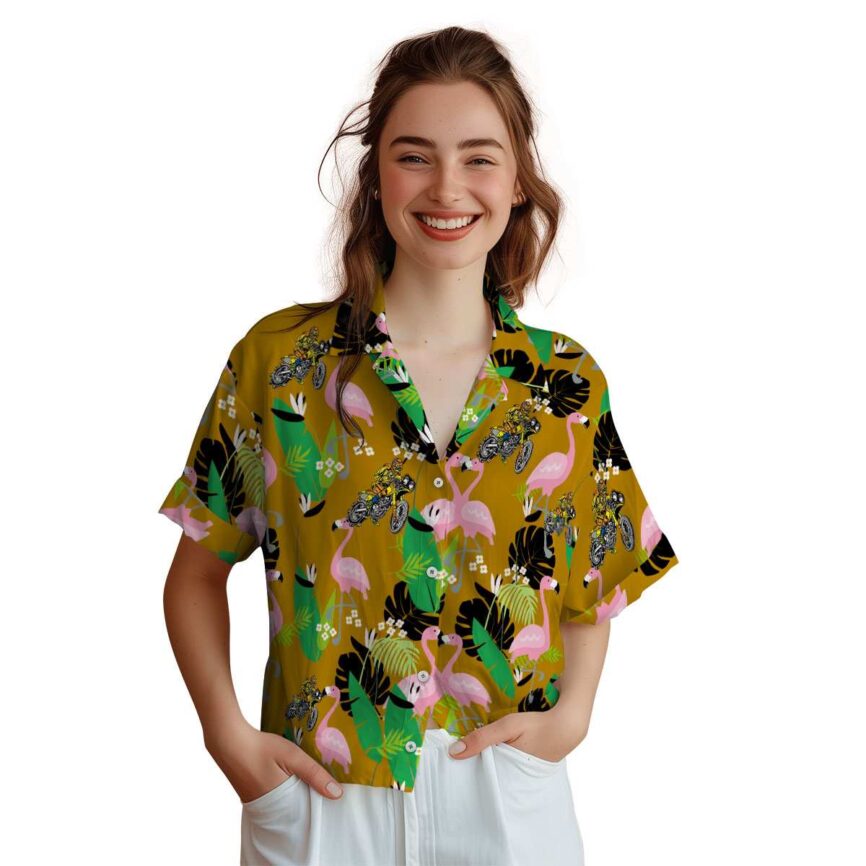 Biker Flamingo Leaf Hawaiian Shirt Top rated