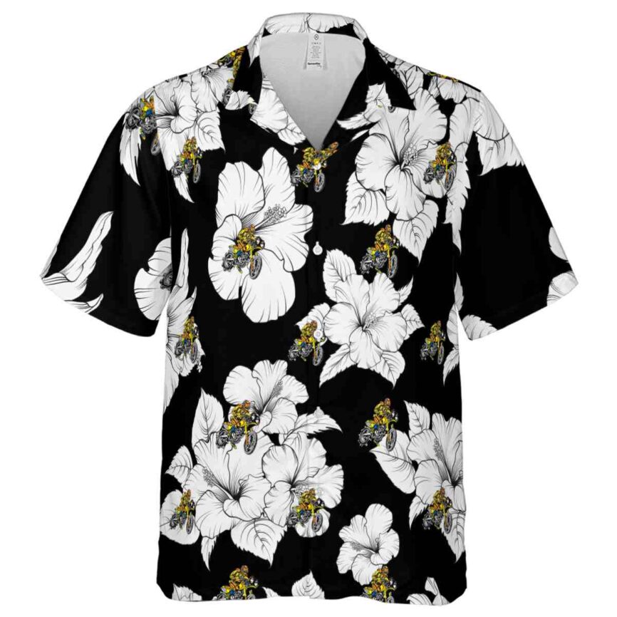 Biker Hibiscus Flower Hawaiian Shirt Fashion forward