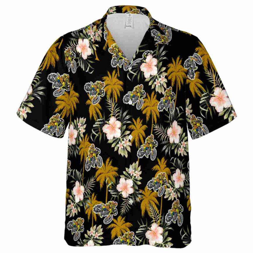 Biker Hibiscus Palm Hawaiian Shirt Fashion forward