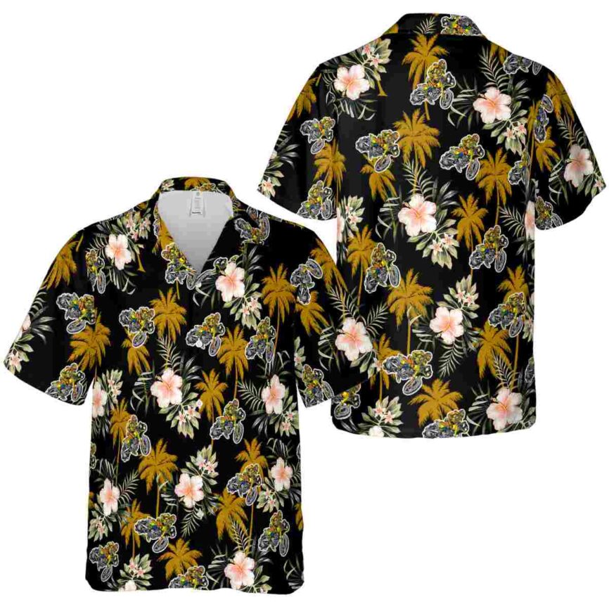 Biker Hibiscus Palm Hawaiian Shirt Premium grade