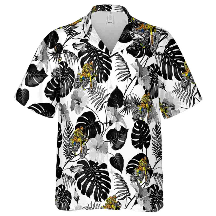 Biker Leaf Pattern Hawaiian Shirt Fashion forward