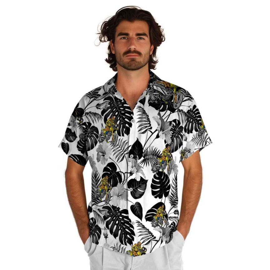 Biker Leaf Pattern Hawaiian Shirt New Arrival