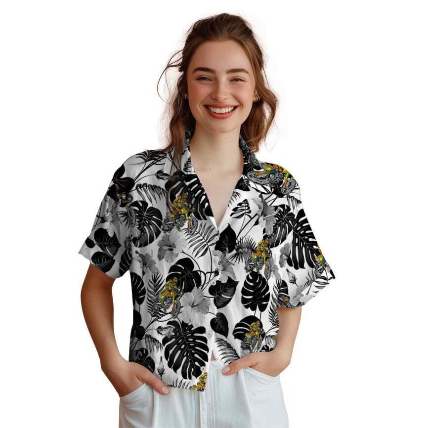 Biker Leaf Pattern Hawaiian Shirt Top rated