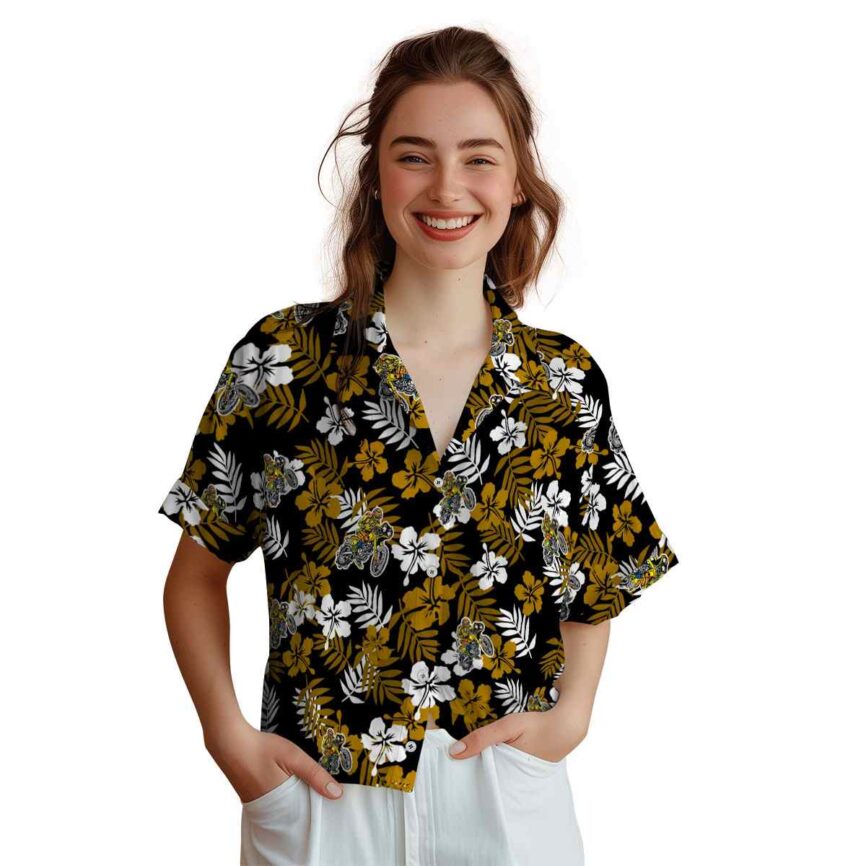 Biker Leafy Hibiscus Hawaiian Shirt Top rated