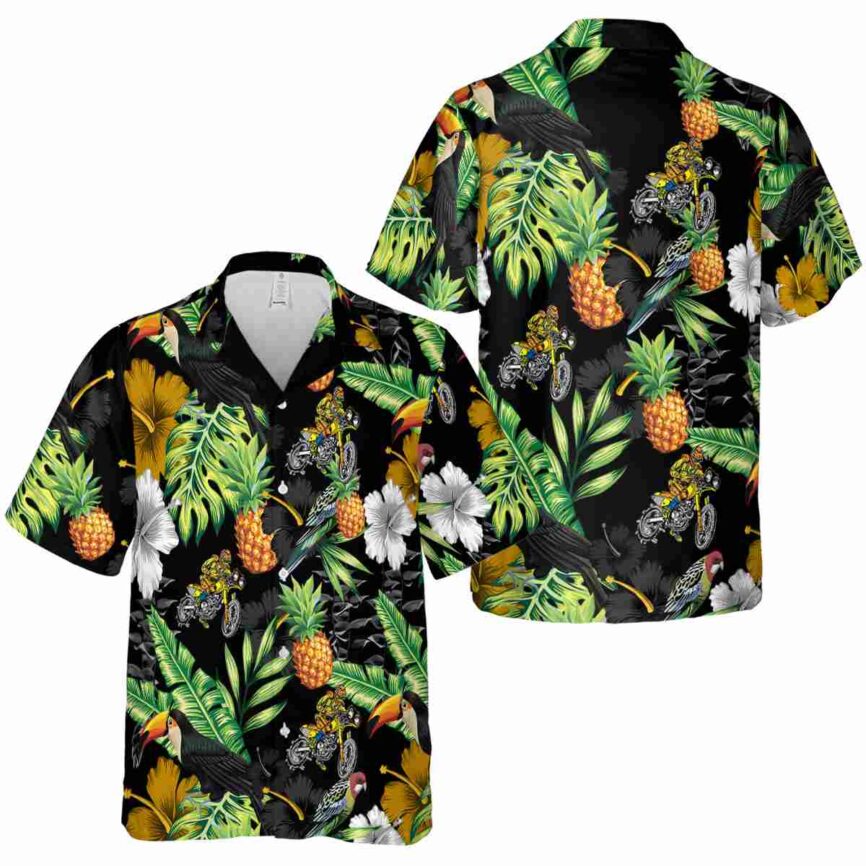 Biker Leafy Toucan Hawaiian Shirt Premium grade