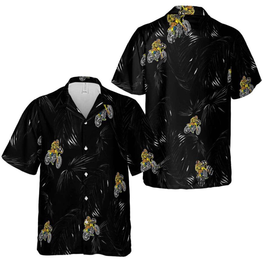 Biker Monochrome Palm Hawaiian Shirt Premium grade