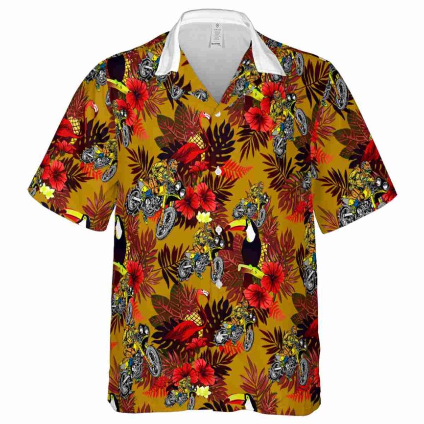 Biker Tropical Bird Hawaiian Shirt Fashion forward