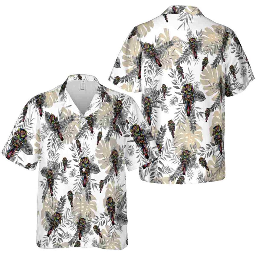 Biker Tropical Fronds Hawaiian Shirt Premium grade