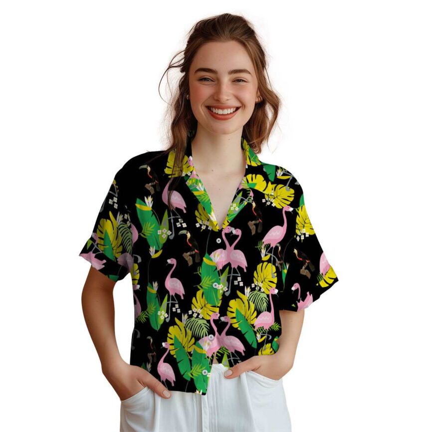 Bird Flamingo Leaf Hawaiian Shirt Top rated