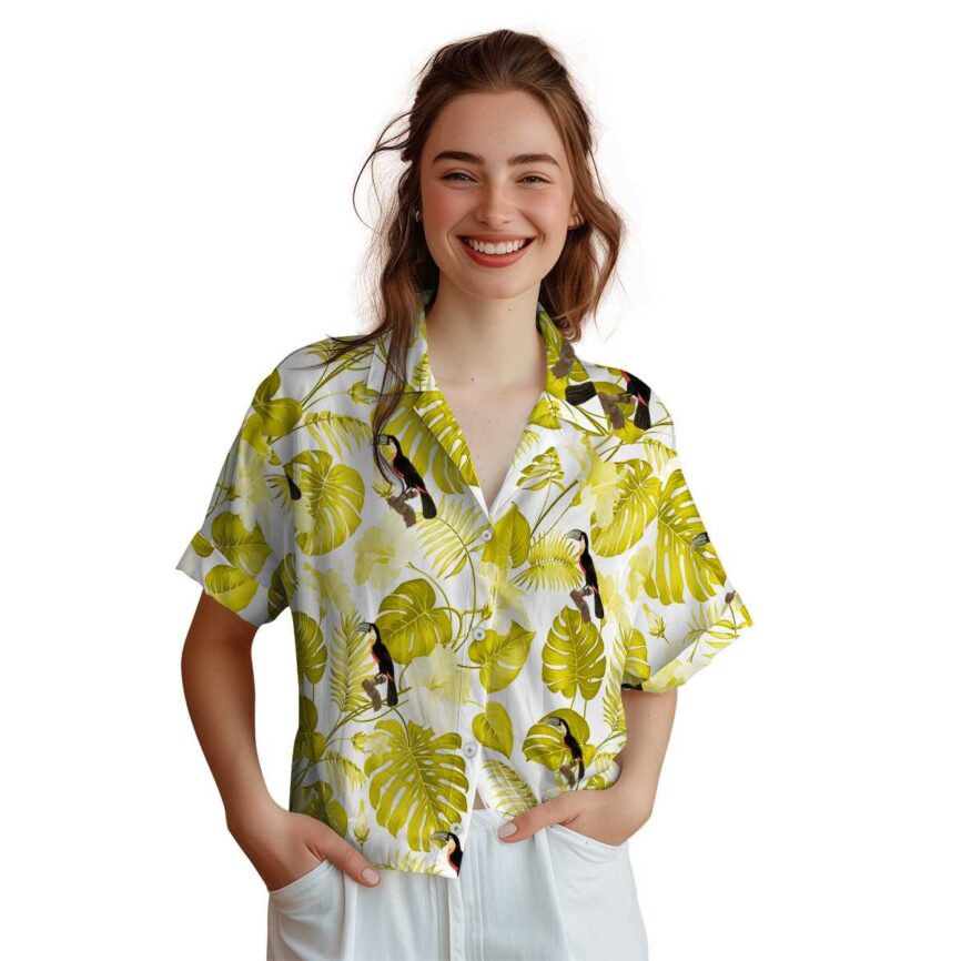 Bird Leaf Pattern Hawaiian Shirt Top rated