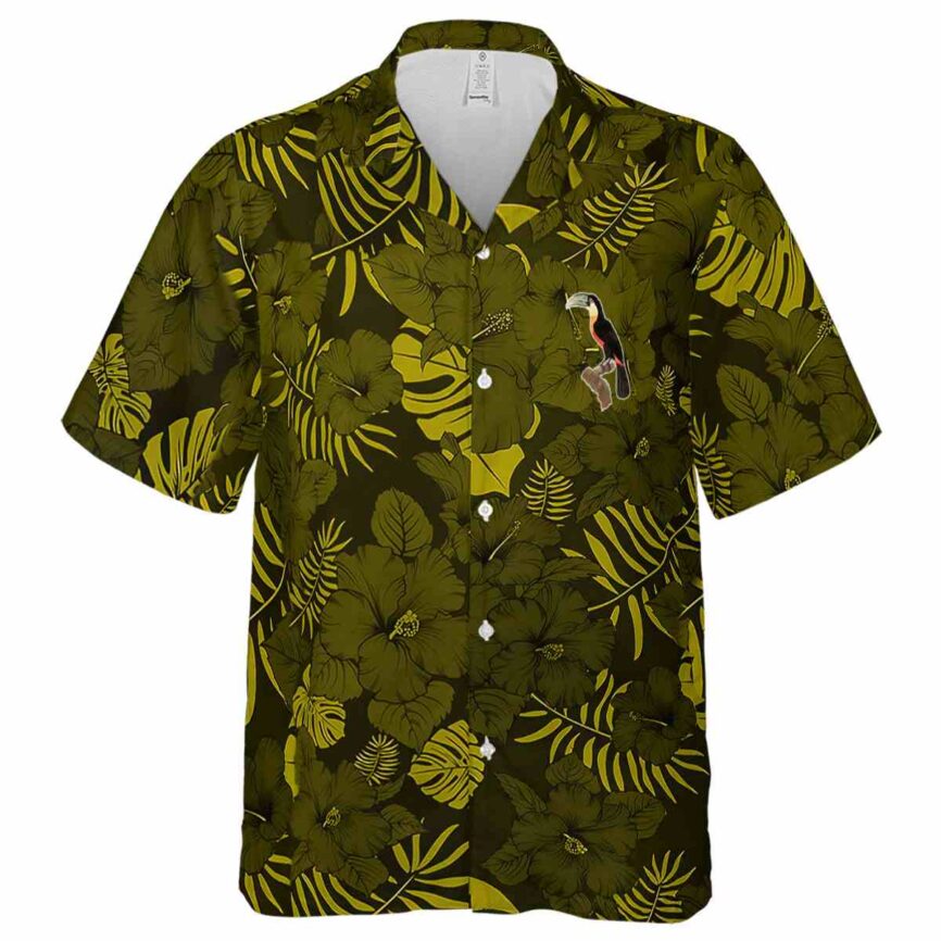 Bird Monochrome Floral Hawaiian Shirt Fashion forward