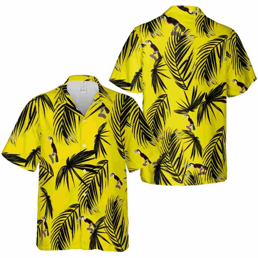 Bird Monochrome Palm Hawaiian Shirt Premium grade