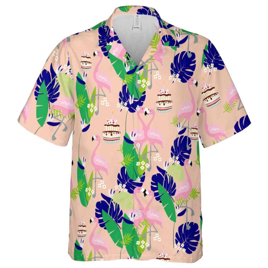 Birthday Flamingo Leaf Hawaiian Shirt Fashion forward