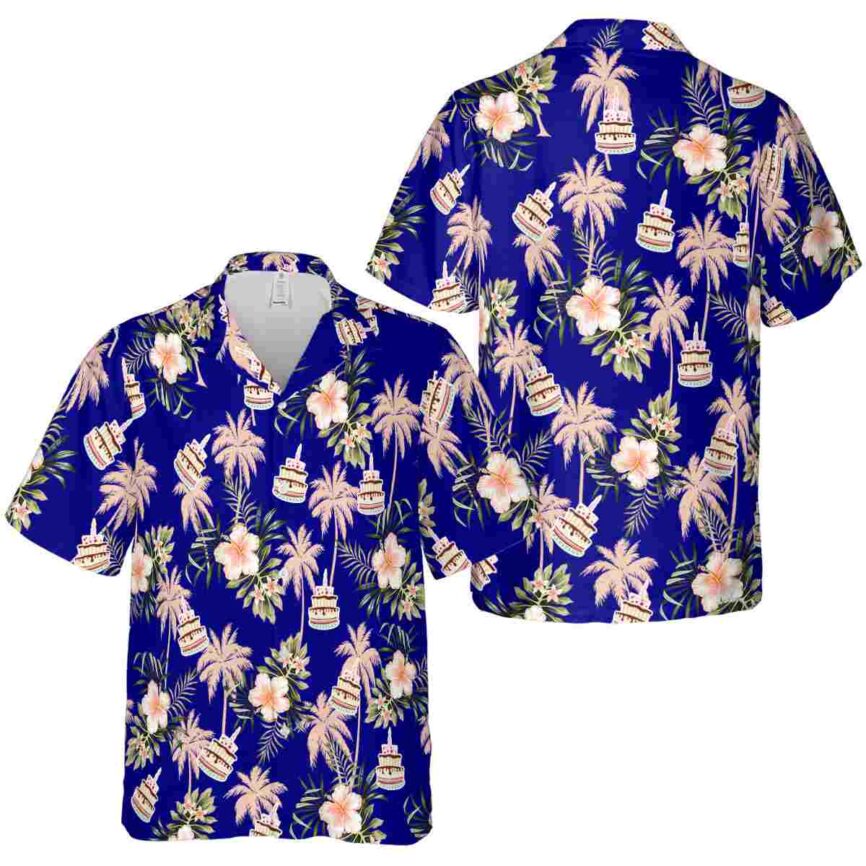 Birthday Hibiscus Palm Hawaiian Shirt Premium grade