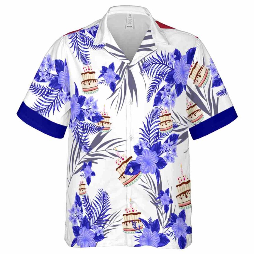 Birthday US Flag Floral Hawaiian Shirt Fashion forward