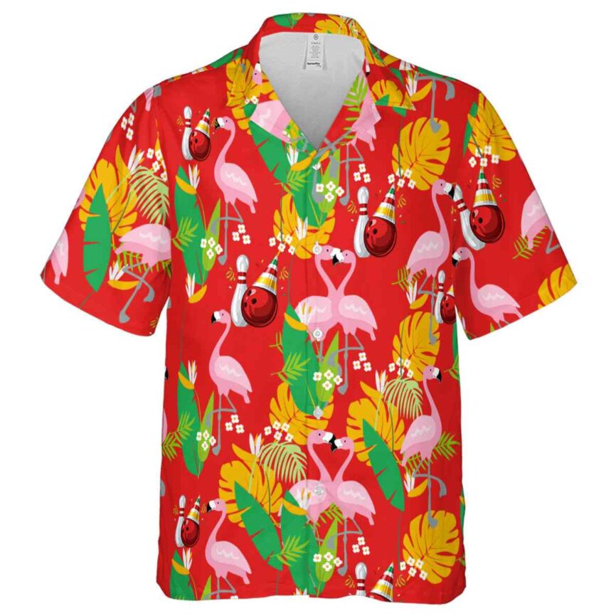 Bowling Flamingo Leaf Hawaiian Shirt Fashion forward