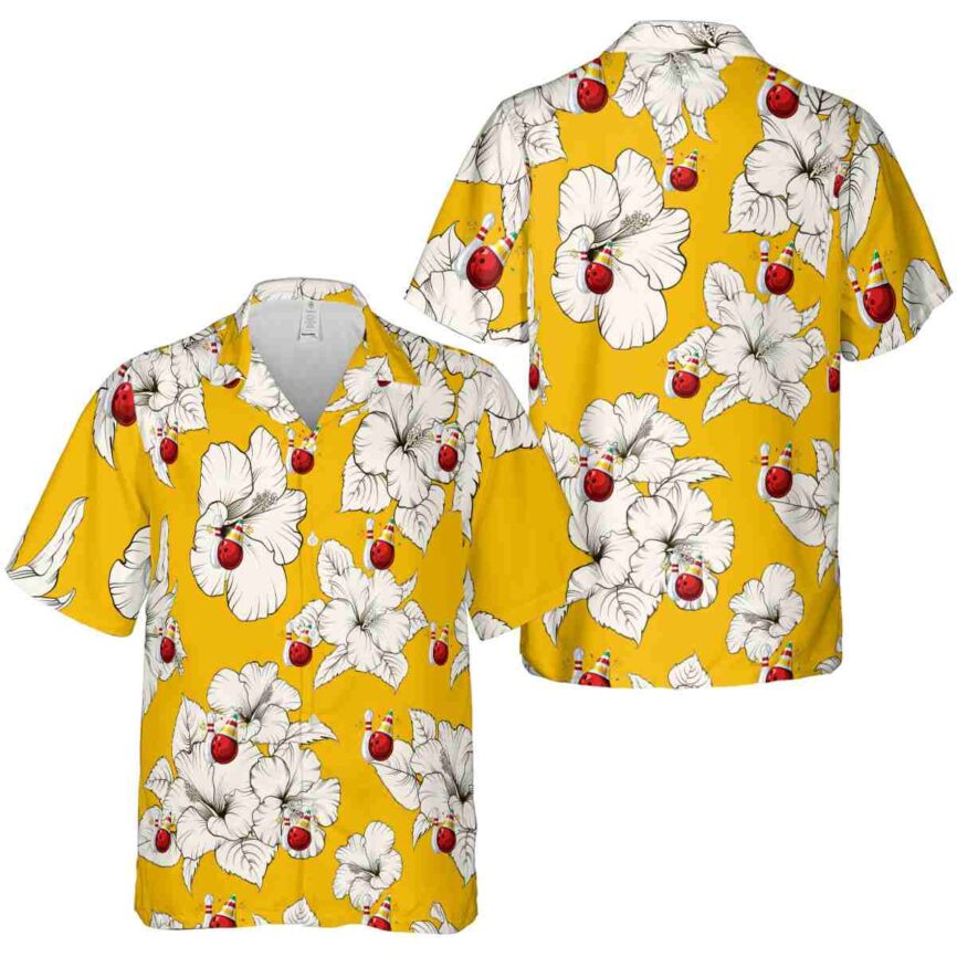 Bowling Hibiscus Flower Hawaiian Shirt Premium grade