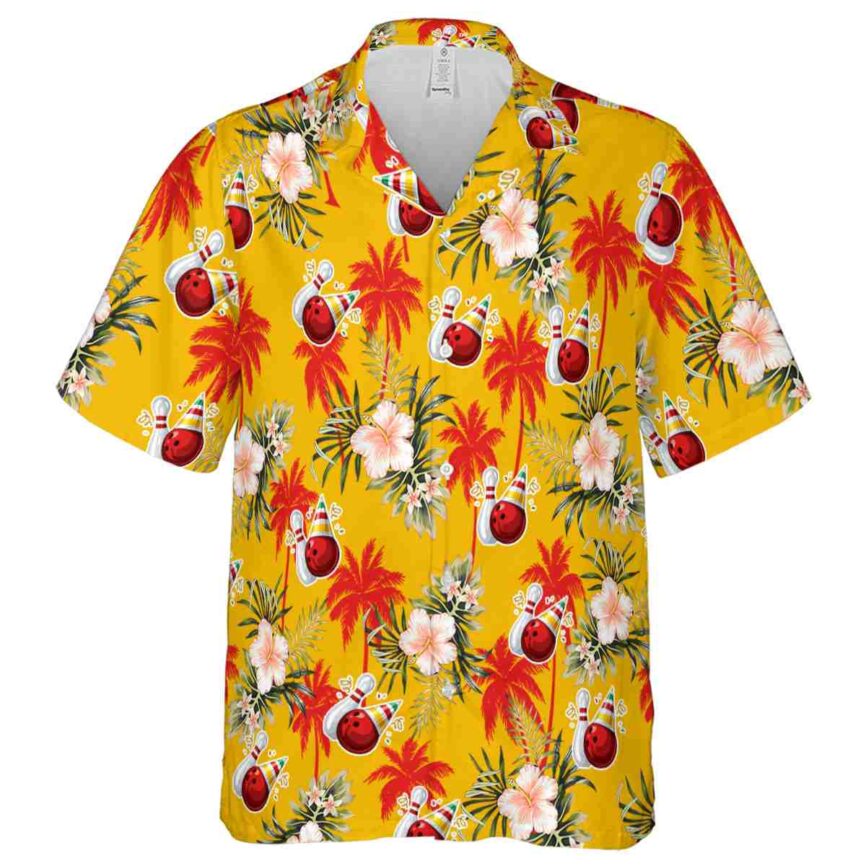 Bowling Hibiscus Palm Hawaiian Shirt Fashion forward