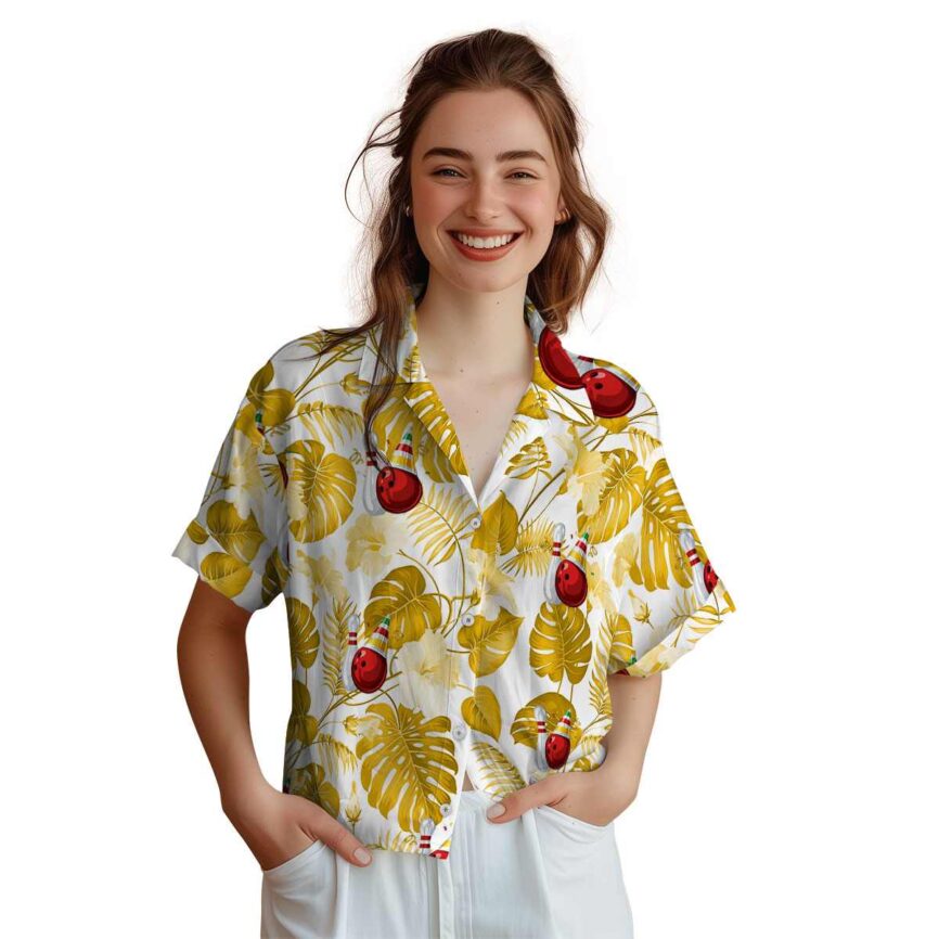 Bowling Leaf Pattern Hawaiian Shirt Top rated