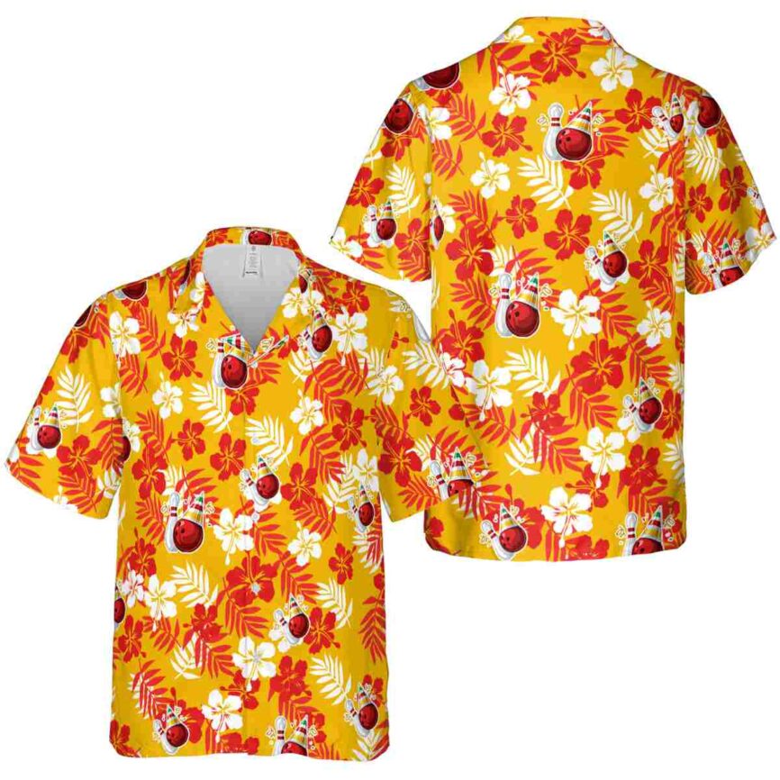 Bowling Leafy Hibiscus Hawaiian Shirt Premium grade