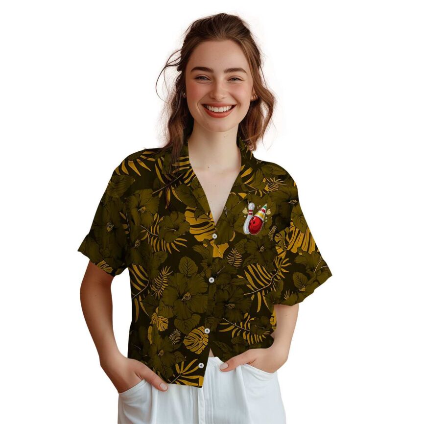 Bowling Monochrome Floral Hawaiian Shirt Top rated