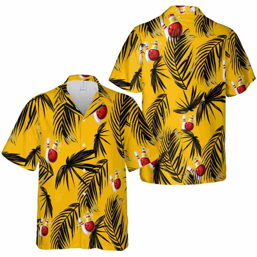 Bowling Monochrome Palm Hawaiian Shirt Premium grade