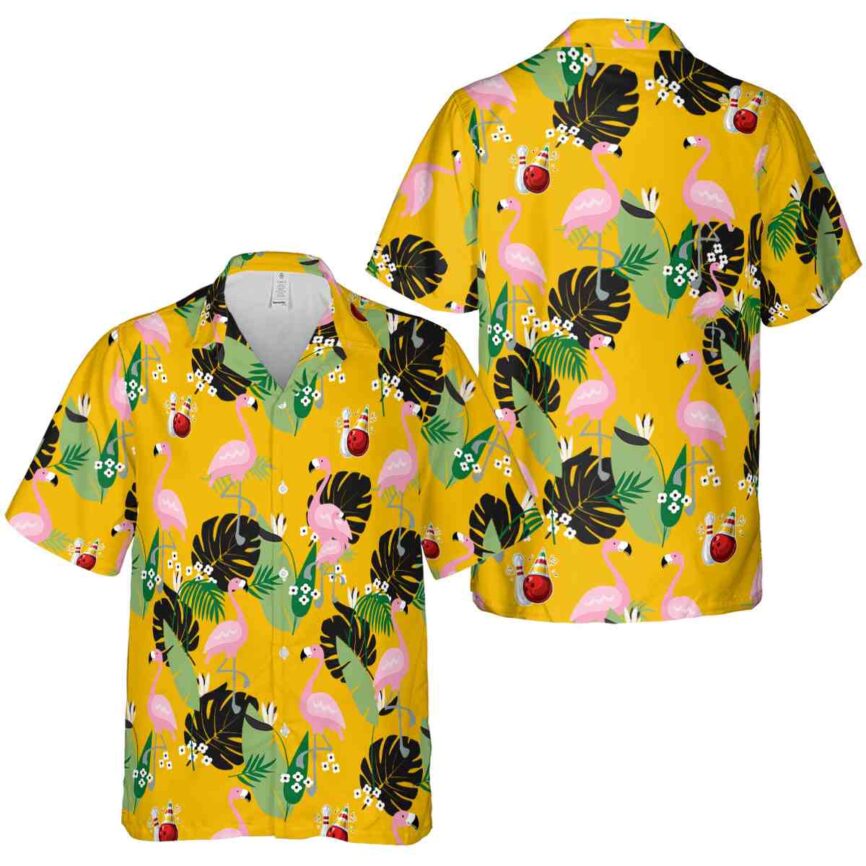 Bowling Tropical Flamingo Hawaiian Shirt Premium grade