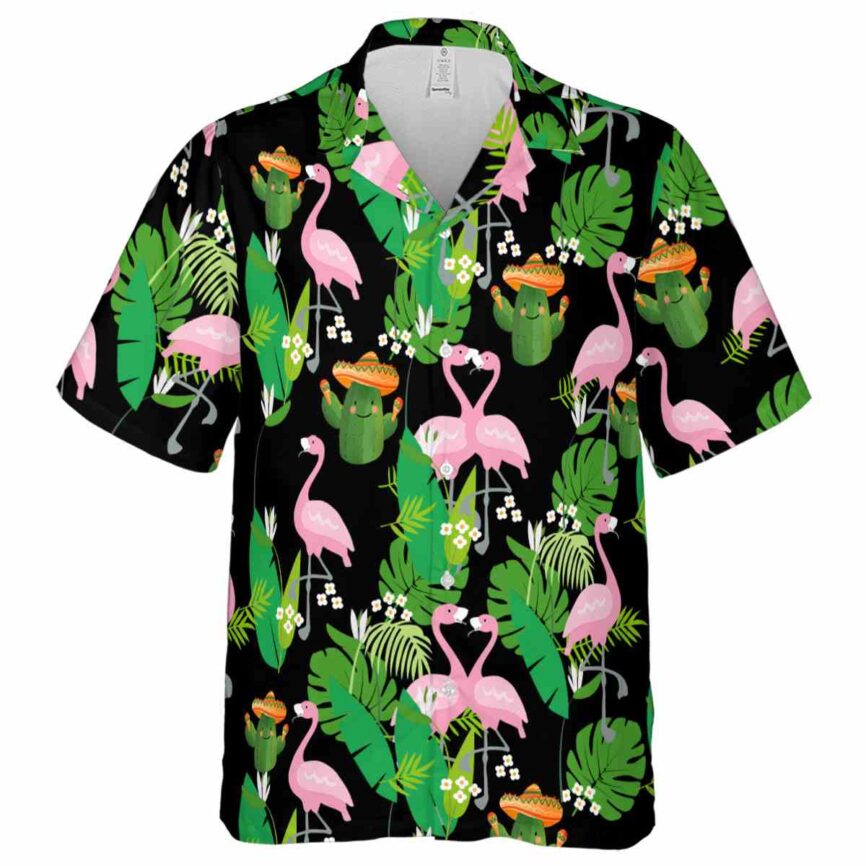 Cactus Flamingo Leaf Hawaiian Shirt Fashion forward