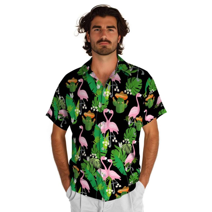 Cactus Flamingo Leaf Hawaiian Shirt New Arrival