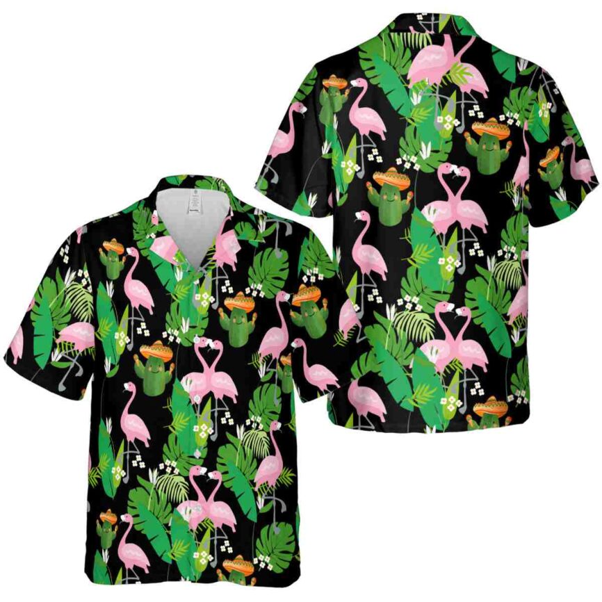 Cactus Flamingo Leaf Hawaiian Shirt Premium grade