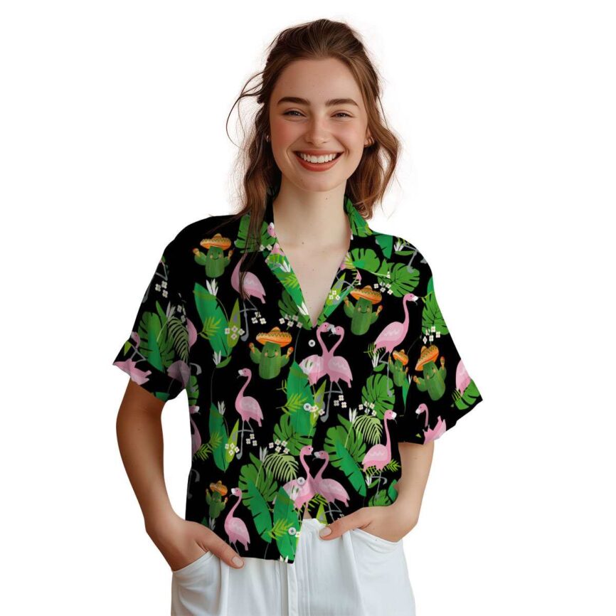 Cactus Flamingo Leaf Hawaiian Shirt Top rated