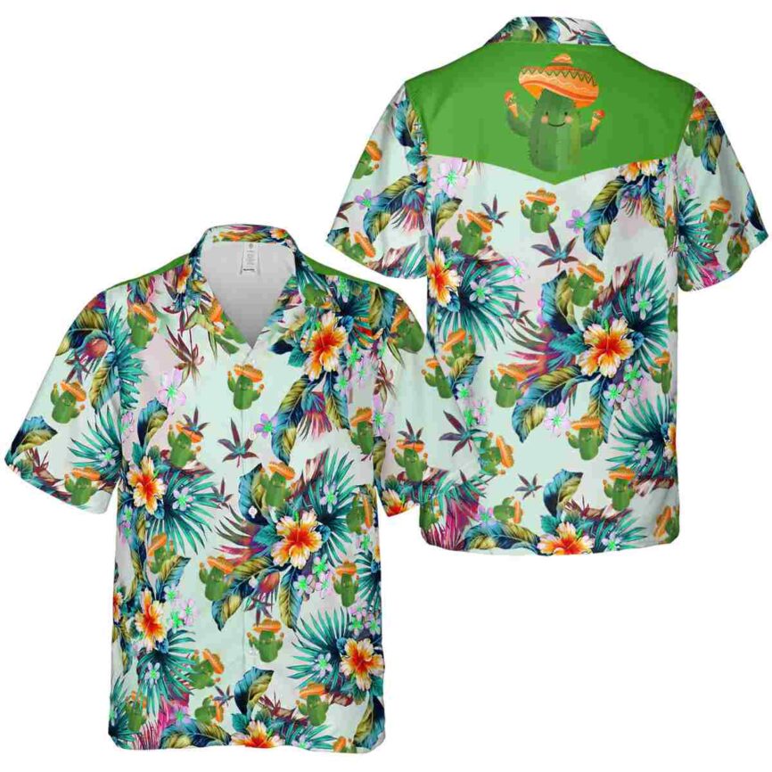 Cactus Floral Burst Hawaiian Shirt Premium grade