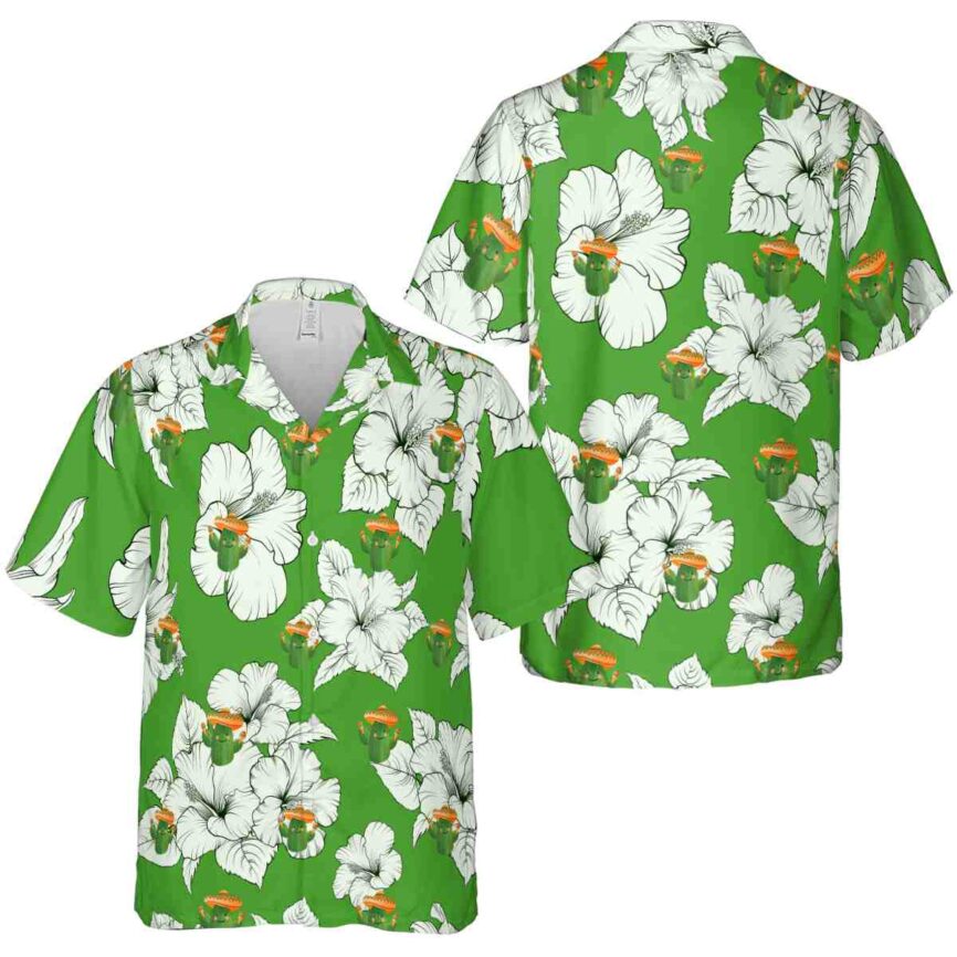 Cactus Hibiscus Flower Hawaiian Shirt Premium grade